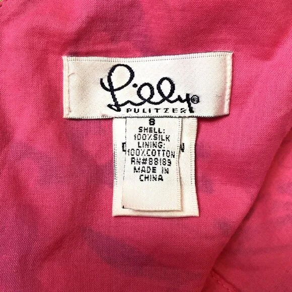 Lilly Pulitzer Silk Sleevless V Neck Dress Tie Shoulder Size Small - Picture 8 of 10